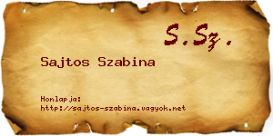 Sajtos Szabina névjegykártya